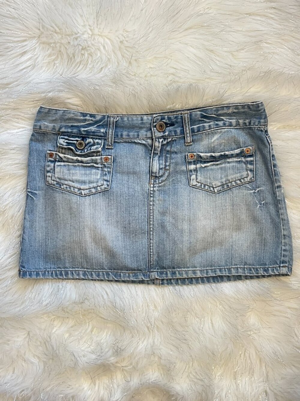 American Eagle Denim Jean Skirt Mini Short Blue Size 8